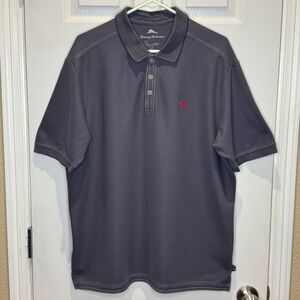 Tommy Bahama Men’s Large Short Sleeve Polo Cotton Polyester Grey Casual